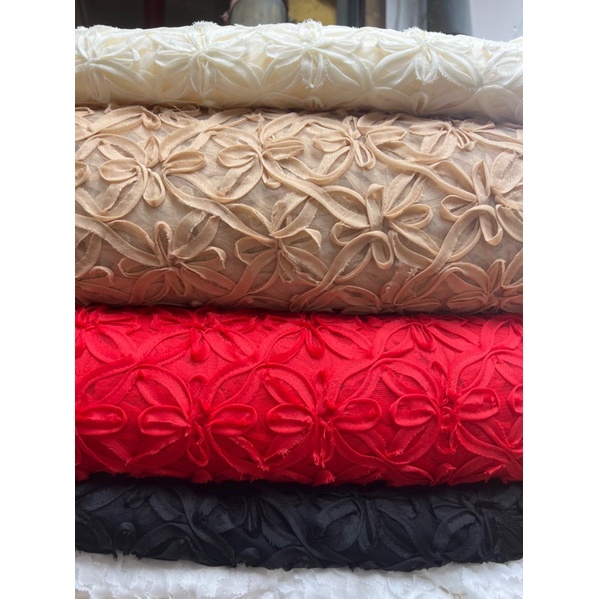 -Embossed floral mesh lace available in 5 colors Lace Baju Kain Lace ...
