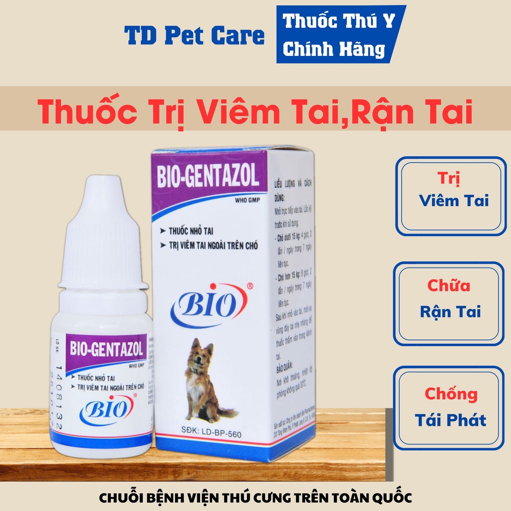 Bio Gentazol Dog Ear Inflammatory Ear Drop Solution Pet Ear Cleaner
