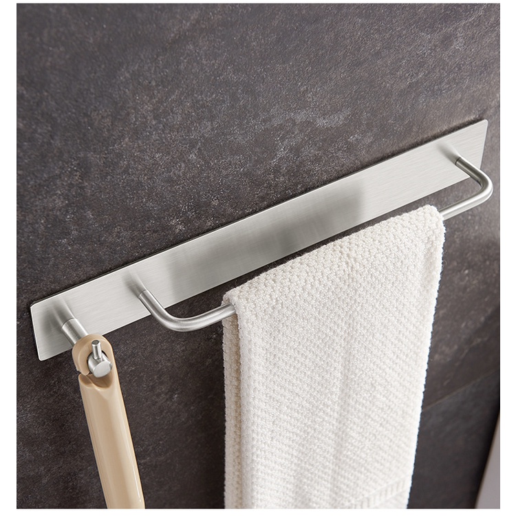 SUS304 Stainless Steel Towel Bar with Hook,Heavy Duty Door Hanger Wall