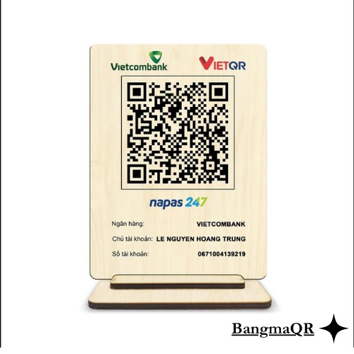 Bank account information board - shop name, payment QR code made of ...