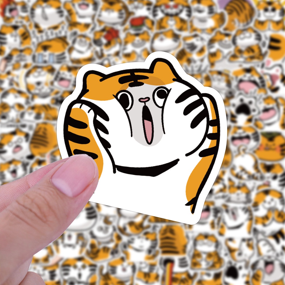 Set Of 60 Cute Emotion Tiger Stickers For Phone, Laptop, Waterproof ...