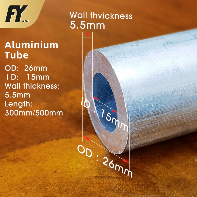 2 Tubes Ronde Aluminium 6063 20mm ID X 26mm OD X 250mm - Tuyau Sans Soudure Bricolage