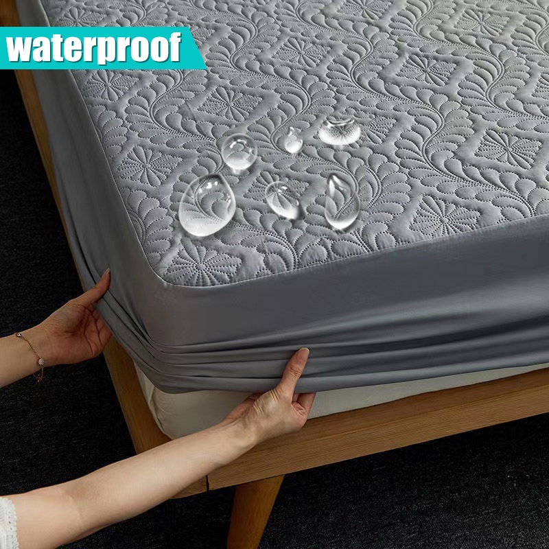 Waterproof Mattress Cover Quilted Extra Thick Bed Sheet Single Piece