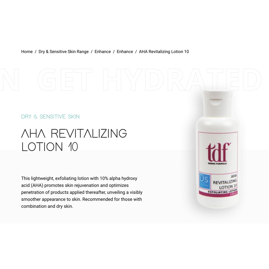Aha Revitaizing Lotion For Dry, Combination Skin TDF AHA Revitaizing