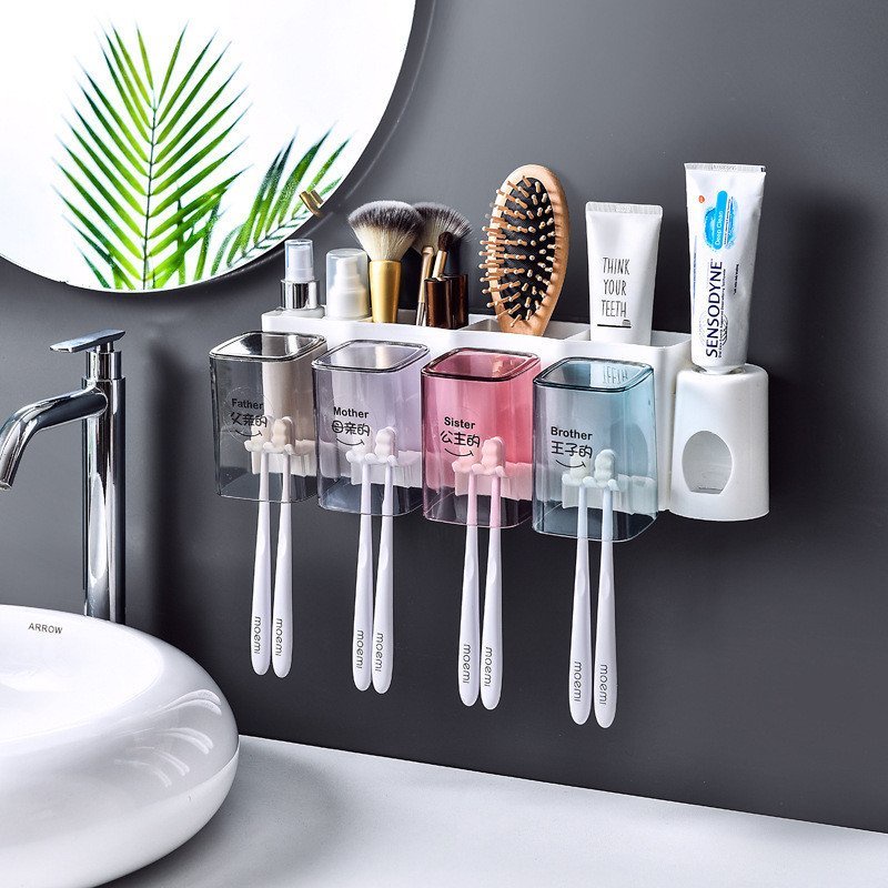4 COMPARTMENT Toothpaste SHELF WITH 4 CUPS | Shopee Malaysia