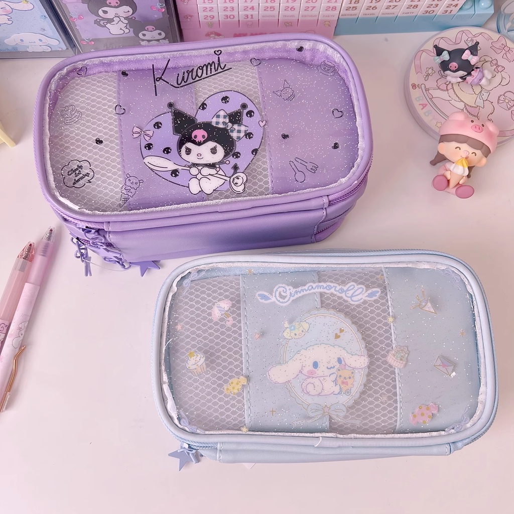 🔥Ready Stock🔥Transparent Three Compartments Large Capacity Waterproof