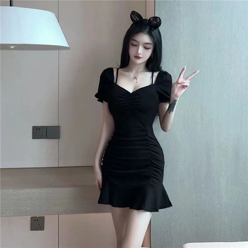 [YOULVMEI] Summer Skinny Dress Sexy Sling 2023 New Style Korean Version ...