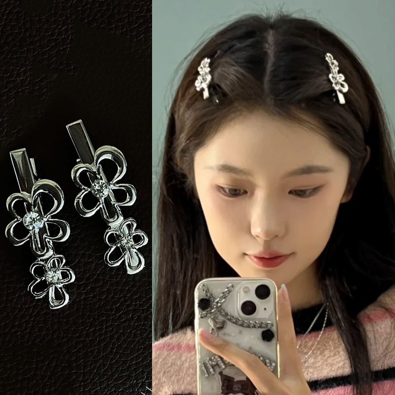 Korean Summer Sweet Cool Girl Metal Flower Hairpin Bangs Forehead ...