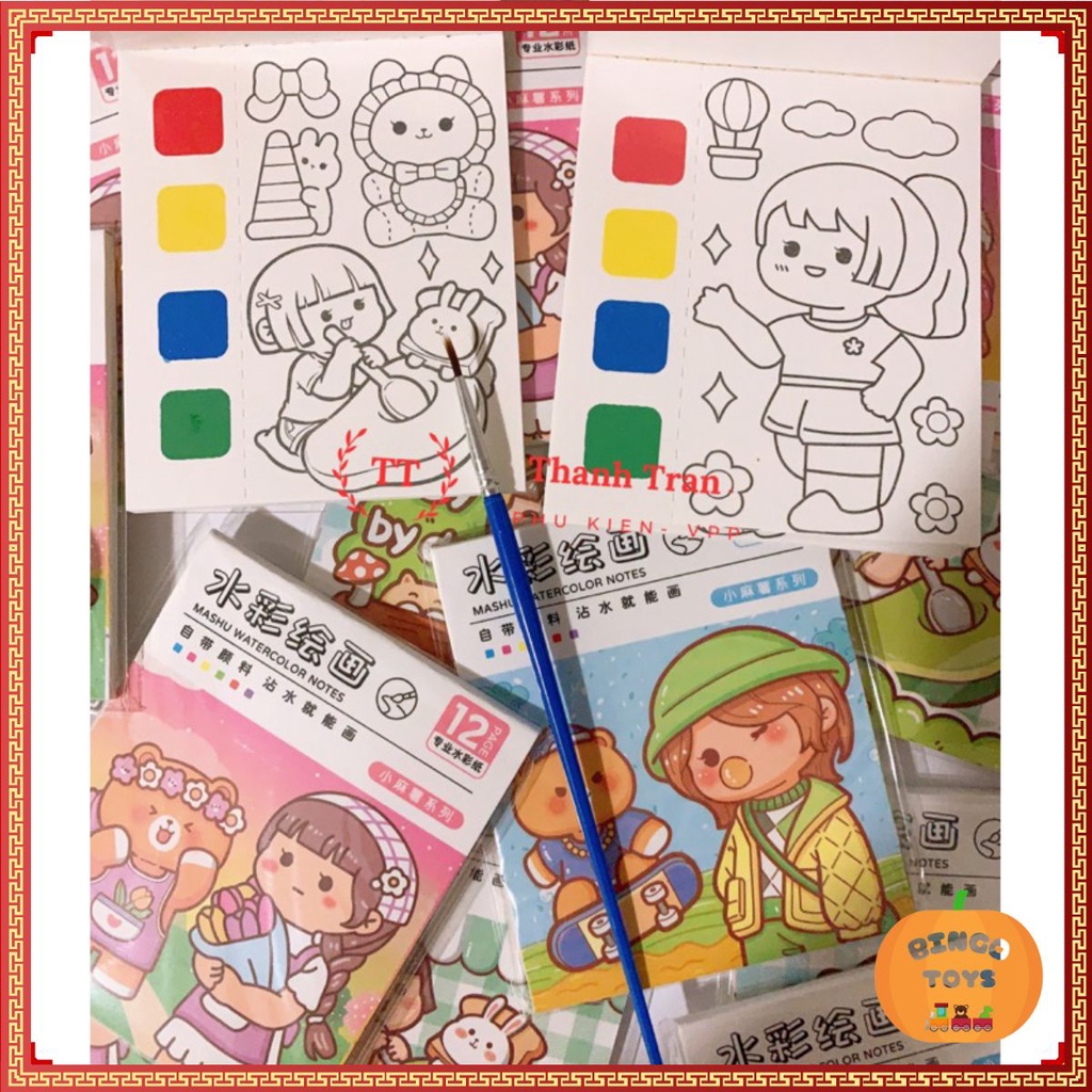 Dry compressed watercolor coloring book, creative coloring pages for ...