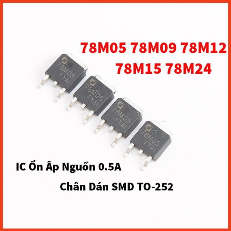 Power Stabilizer IC 78M05 78M09 78M12 78M15 78M24 0.5A SMD TO-252 (7805 ...