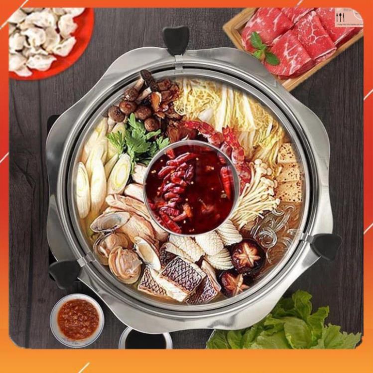 Multi-purpose 2-compartment hot pot can be used on all types of stoves ...