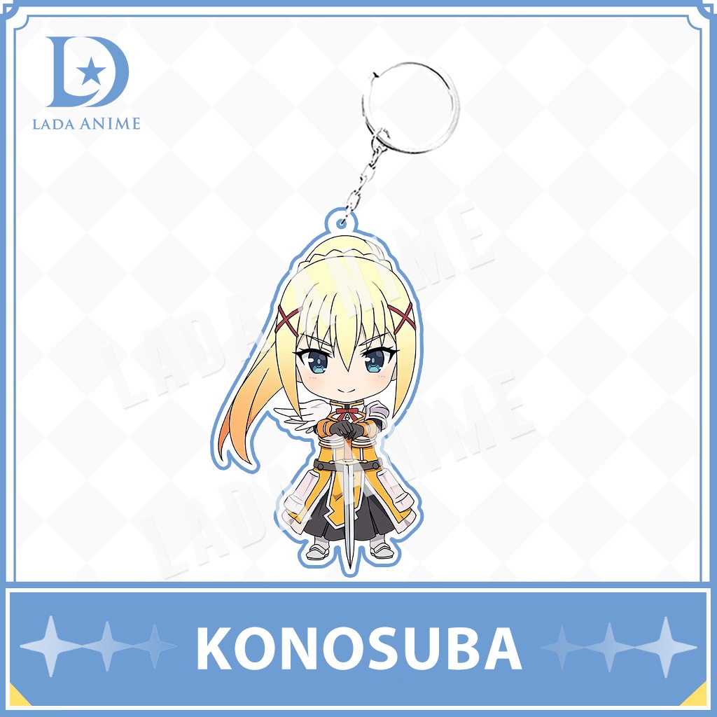 Lovely anime Darkness character acrylics keychain Konosuba chibi ...