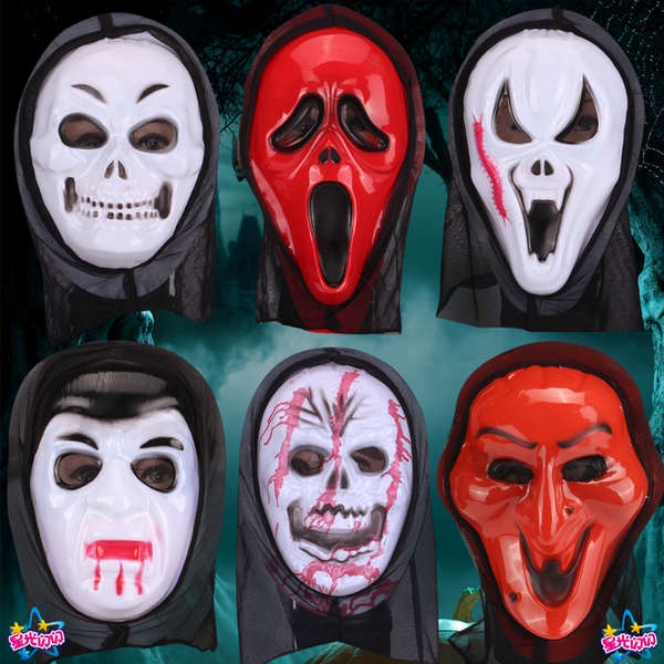 【Halloween】 Meng Po Mask Ghost Festival Scary Ghost Face Head Set Dress ...