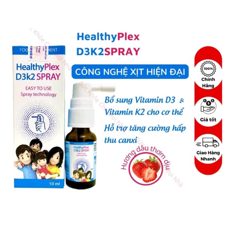 Healthy Plex D3K2 Syrup Supplements Vitamin D3, K2 For The Body. Strong