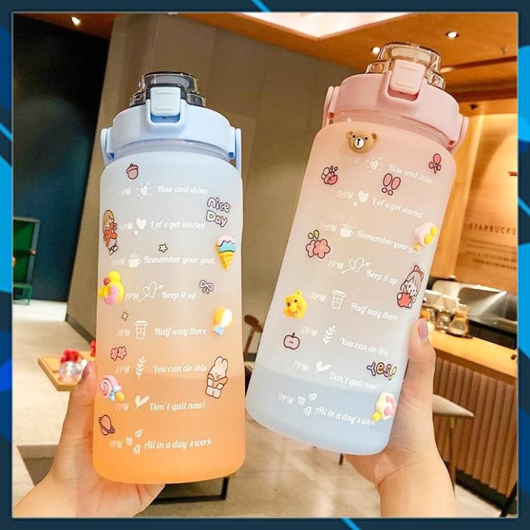 2 Liter Water Bottle With Sticker For People Who Are Loafers To Drink 