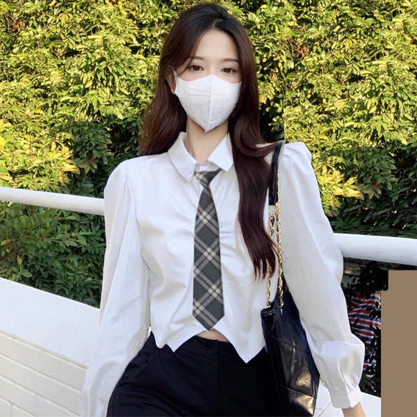 oufit korean style woman Jk pakaian seragam gaya kuliah kemeja putih