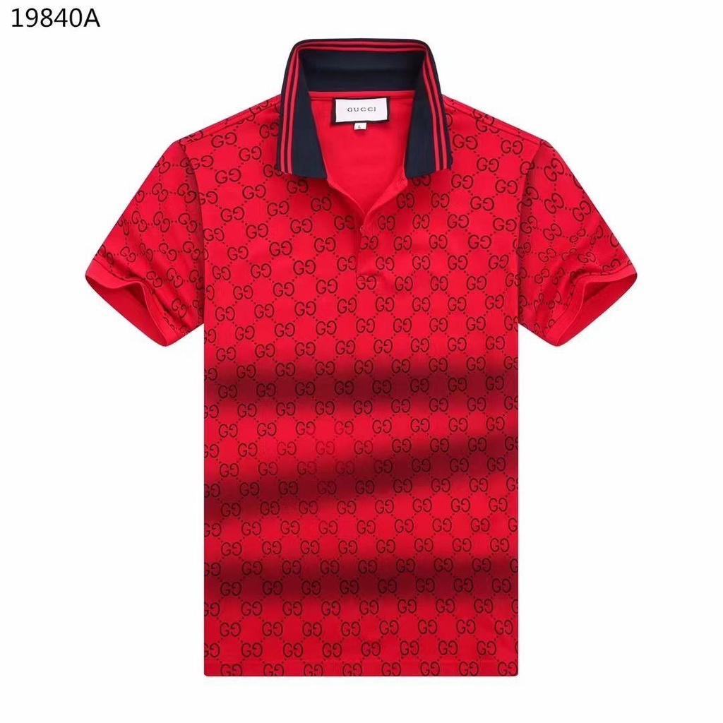 GUCCI 2023 new style collared t shirt trendy business gentleman pure cotton polo shirt men s lapel half sleeved casual t Shopee Malaysia