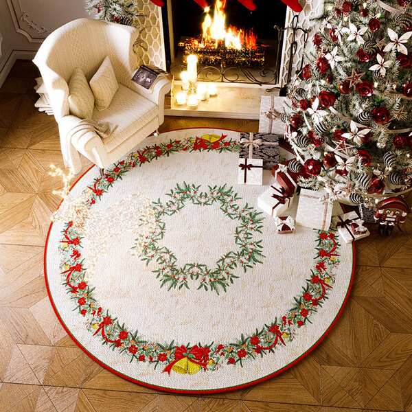 karpet christmas deco Christmas tree circular floor mat, festive and festive living room 