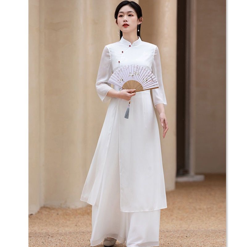 Chinese Dress Improved Cheongsam Dress Zen Tea Clothes - Fashion Hanfu