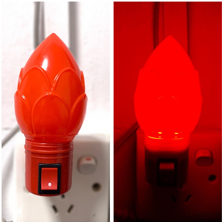 Red night light with pointed bubbles, jade bottle, rose ball, LED Wall
