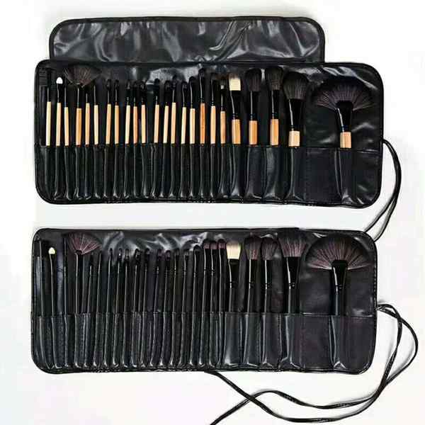 Brush Penghantaran Percuma 24 Set Berus Solek Warna Kayu Hitam Berus Set Lengkap Alat Solek 7147