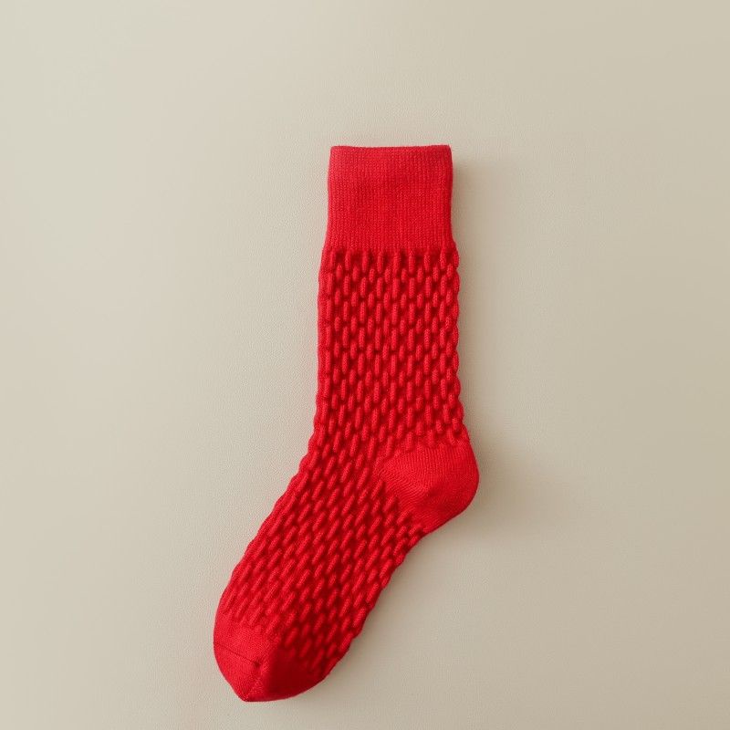 Red Socks Women's Benming Year Mid-Tube Socks Women's Big Red Socks ...