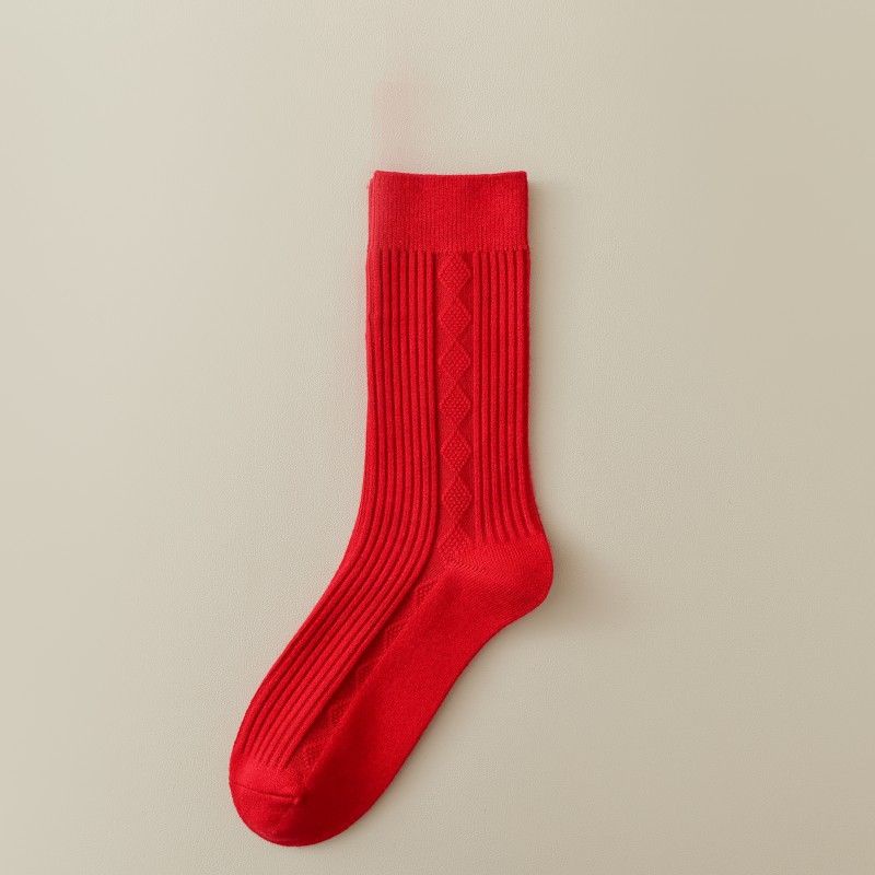 Red Socks Women's Benming Year Mid-Tube Socks Women's Big Red Socks ...