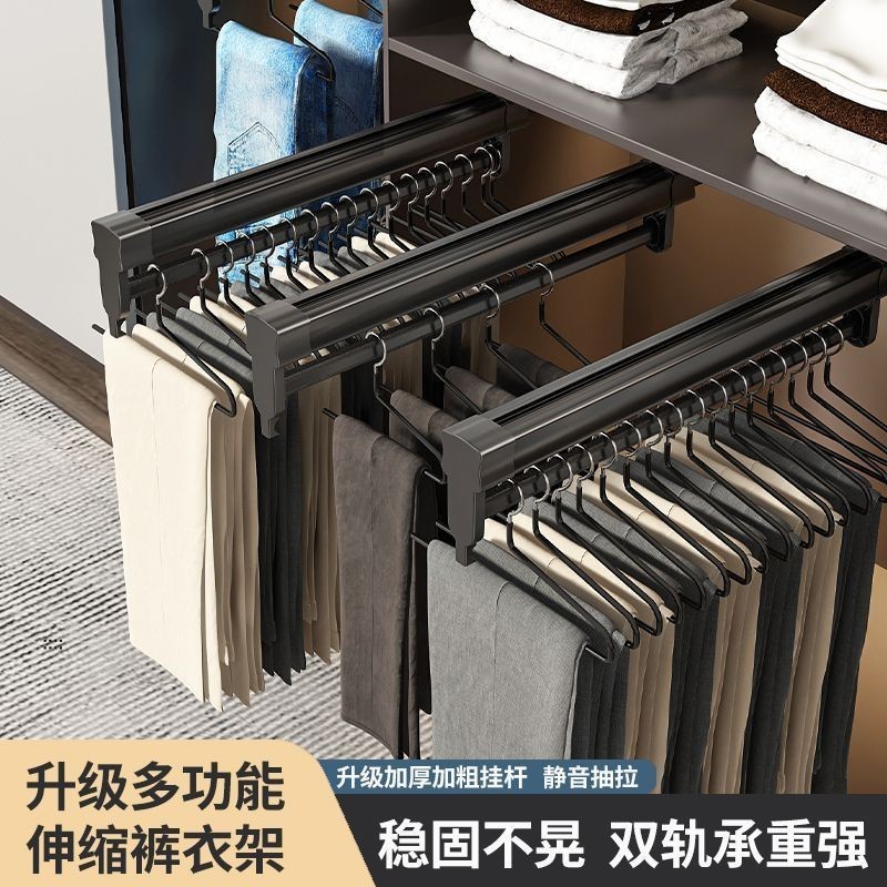 Yixi Multifunctional Household Pull-out Pants Rack Wardrobe Built-in ...