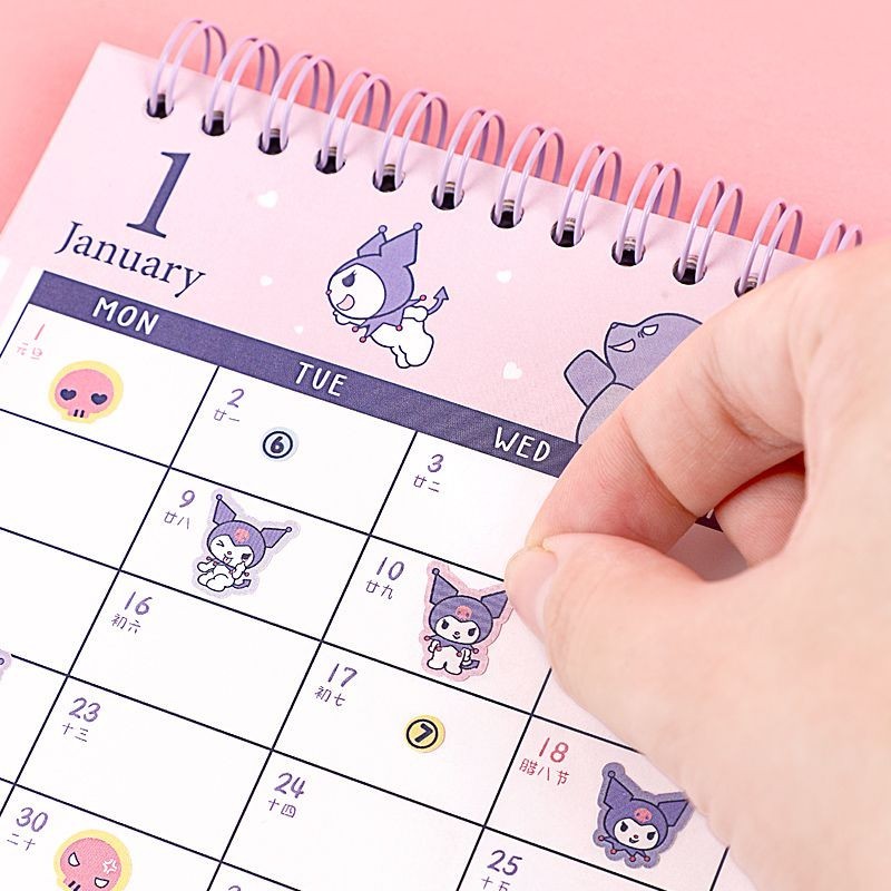 Genuine Sanrio Comic Style Desk Calendar 2024 Kuromi Calendar Style