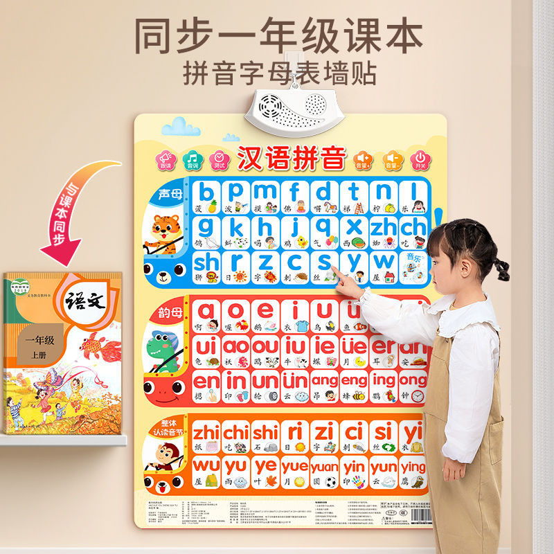 Straw Pillow Pinyin Alphabet Chart for Early Childhood