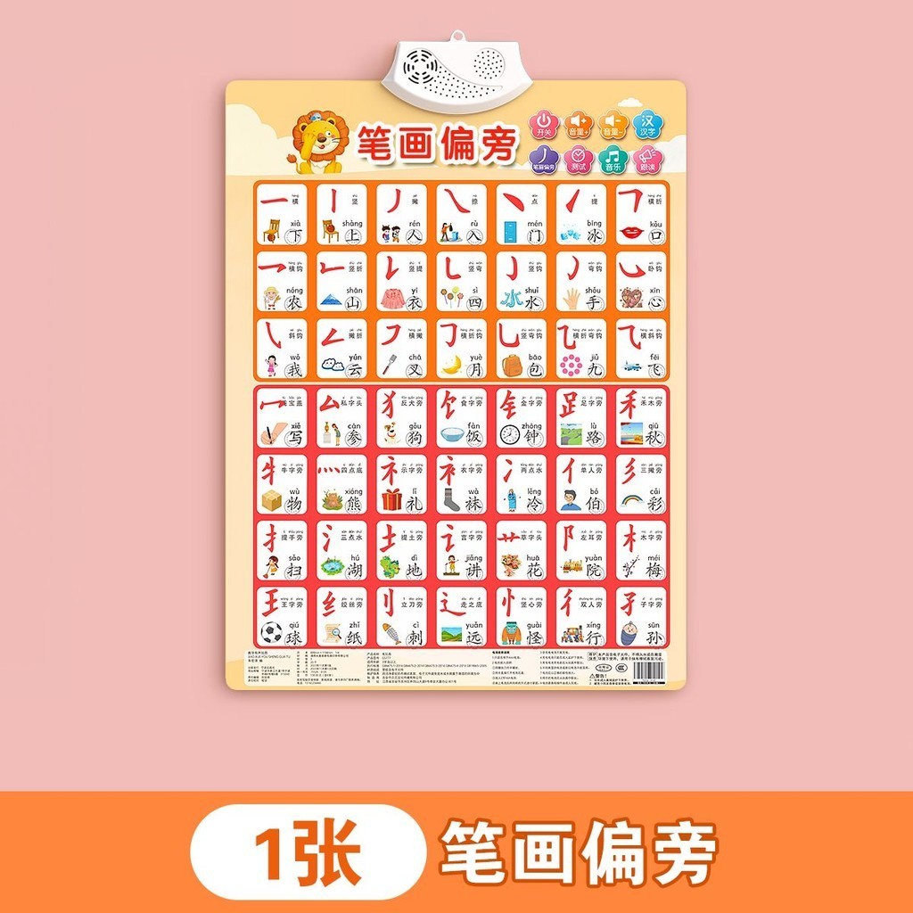 Straw Pillow Pinyin Alphabet Chart for Early Childhood