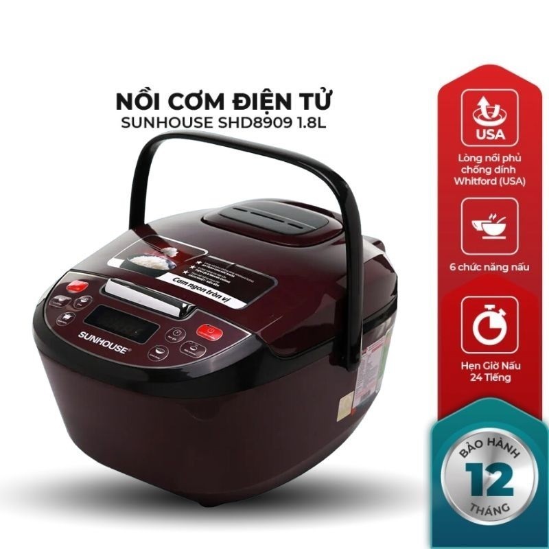 Genuine 1.8l Electronic Rice Cooker SUNHOUSE SHD8909 | Shopee Malaysia