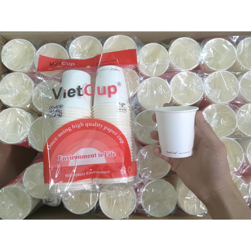 Vietcup Paper Cup 7Oz 210ml - Drinking cup without lid | Shopee Malaysia