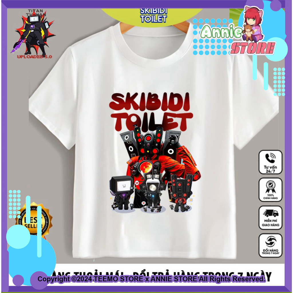 Team Skibidi Toilet Clock Man Cameraman Bossman Tshirt for kids