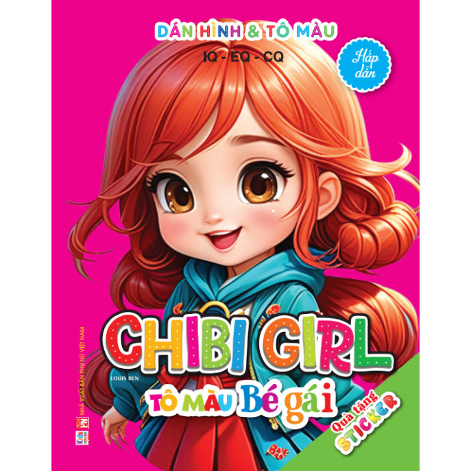 Book - Peel and Stick Pictures & Coloring - Chibi Girl Coloring for ...