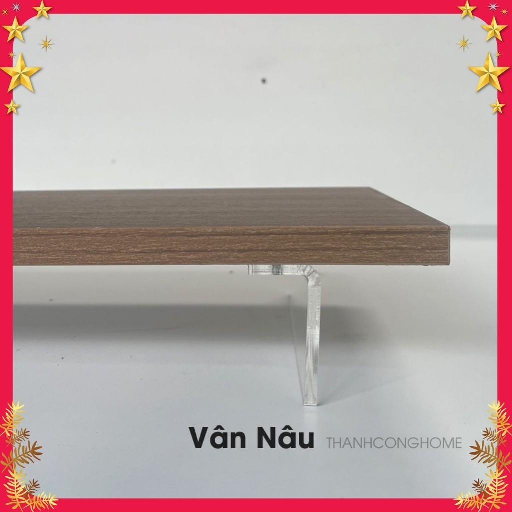 (Length 60cm) Computer Monitor Shelf with Clear MICA Legs, Super ...