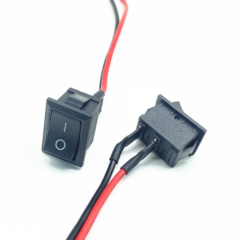 2-pin 6A mini On-Off switch with pre-soldered wire connection NK032 ...