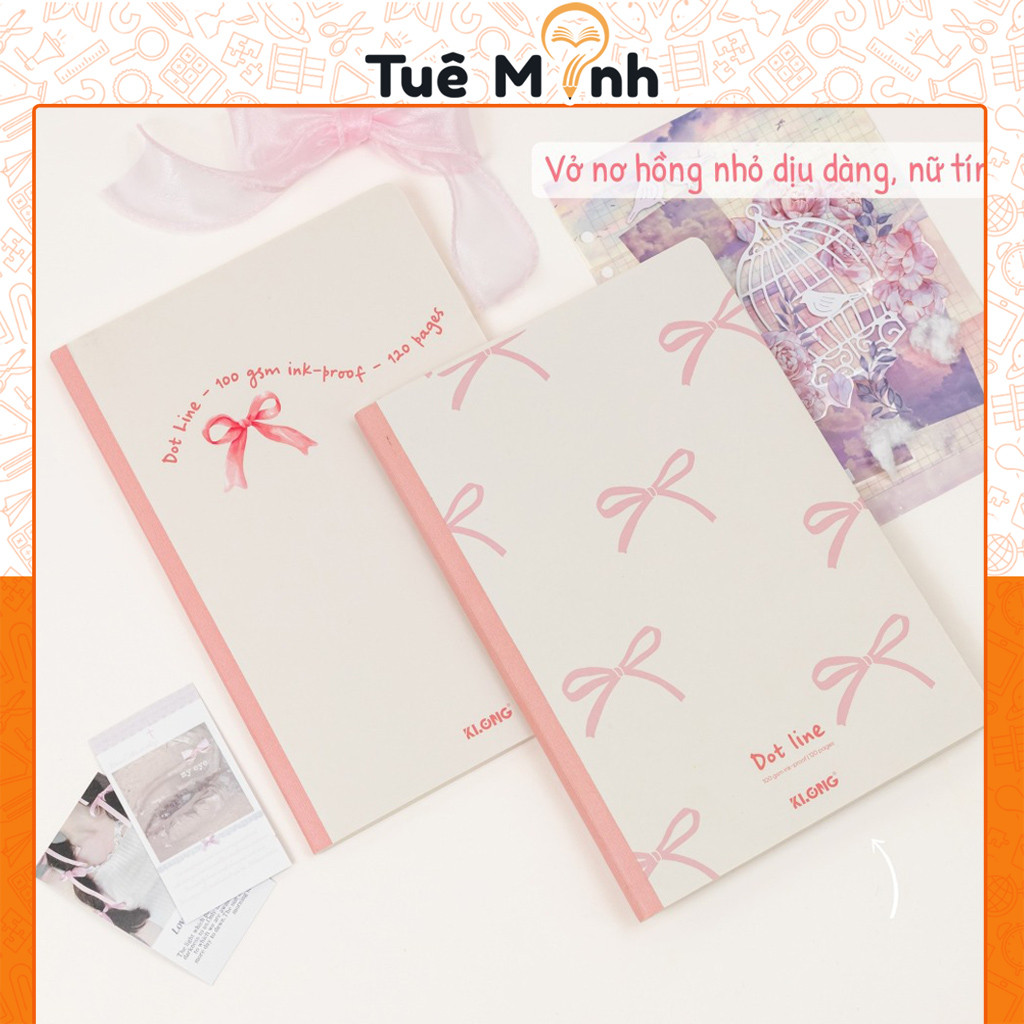 Pastel pink Coquette B5 120 pages 100/76 Klong MS 861 notebook with ...