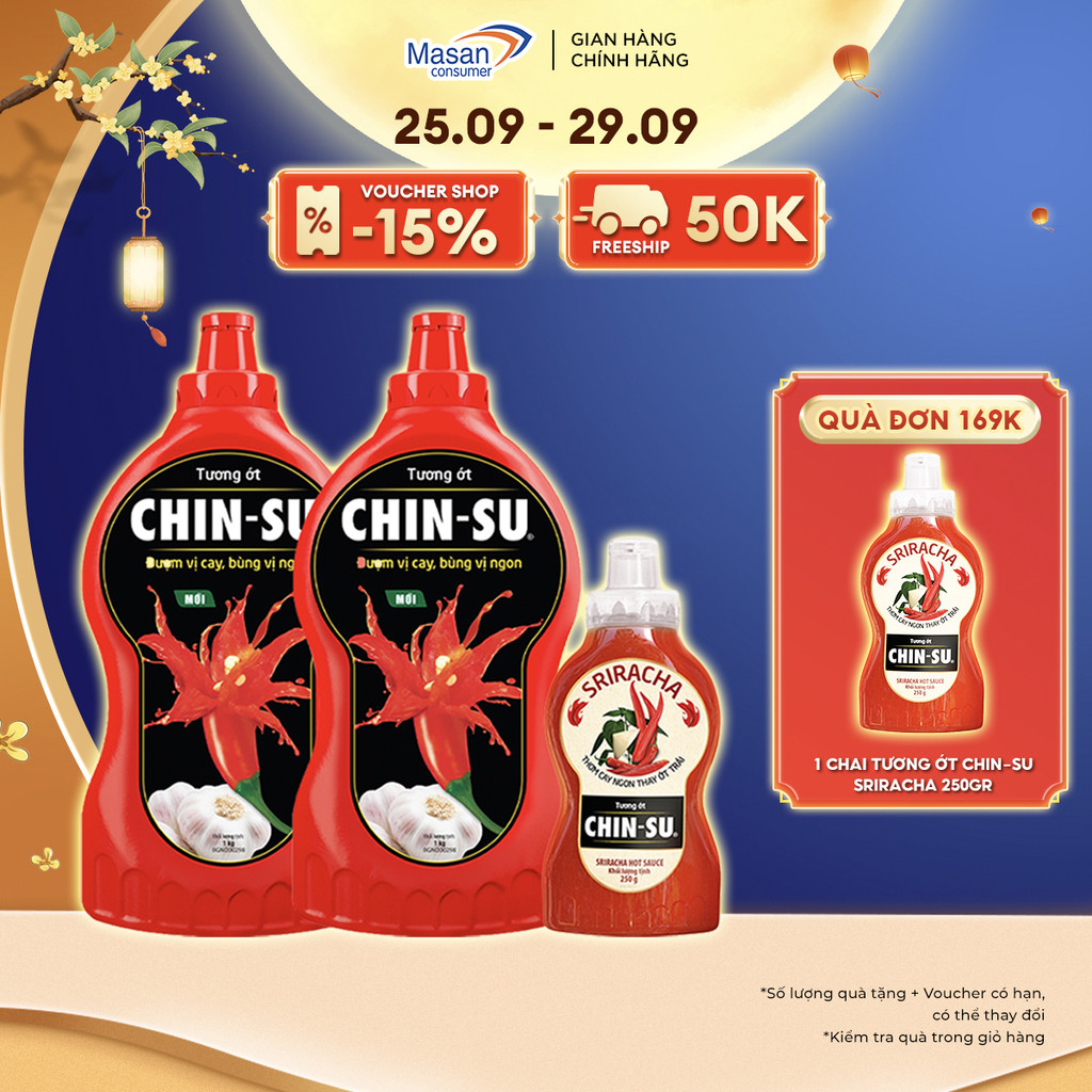 Combo of 2 CHIN-SU Chili Sauce 1KG + Sriracha Chili Sauce 250g | Shopee ...