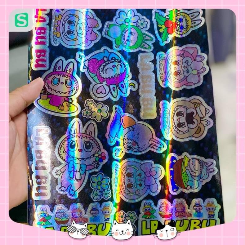 Cute labubu stickers (black background with labubu lettering, 5 pieces ...