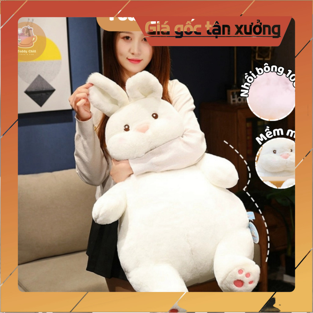 Teddychill Big Belly Snow White Rabbit Teddy Bear, Lovely Soft Chubby ...
