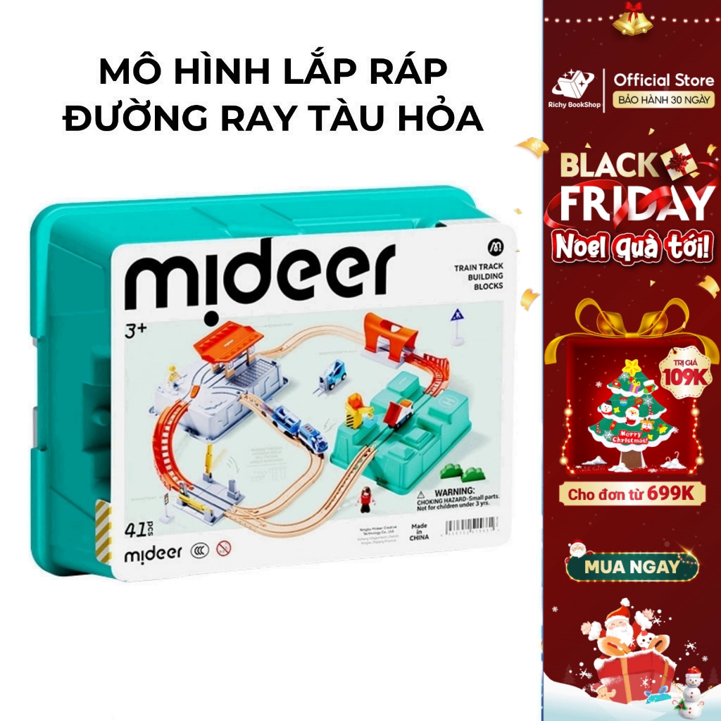 Mideer Train Track Building Blocks assembly model with sound | Shopee ...