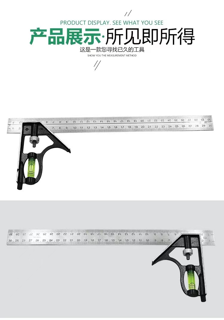 300mm stainless steel mobile combination angle ruler horizontal movable ...