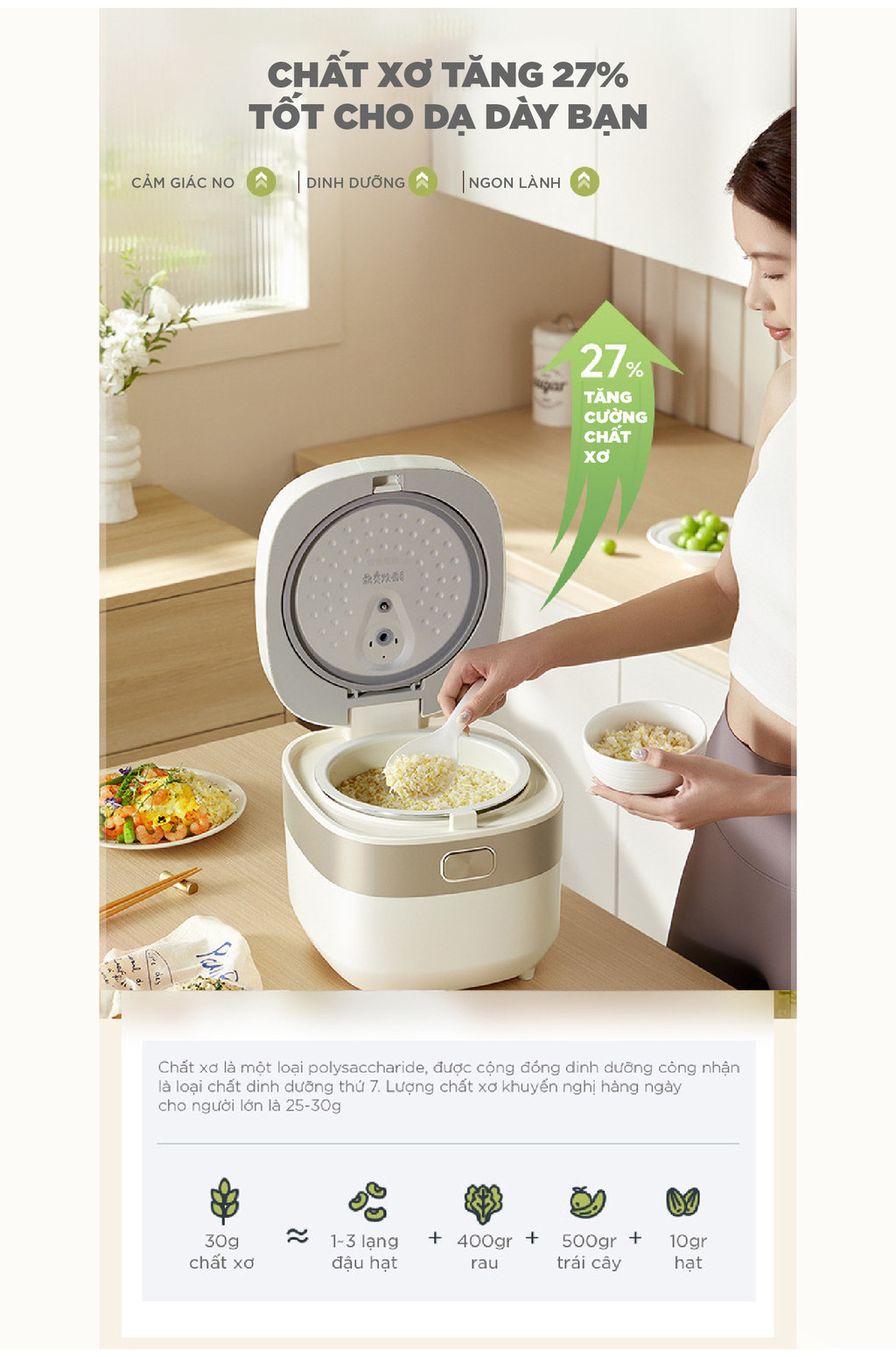 Bear DFB-D40N1 4L multi-function rice cooker, 800W, 12 cooking modes, 2 ...