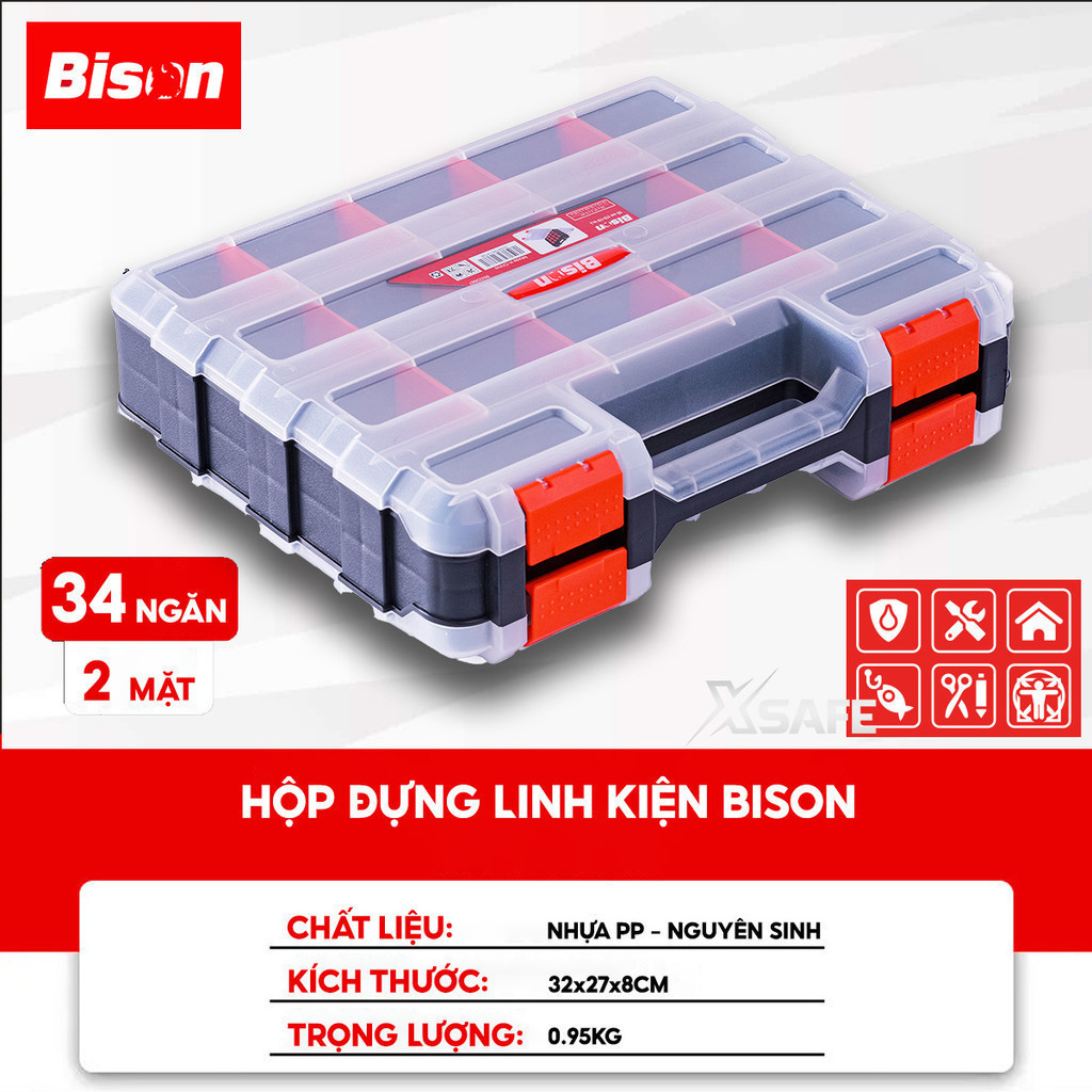 Bison BS double-sided plastic parts storage box322887 Multiple ...