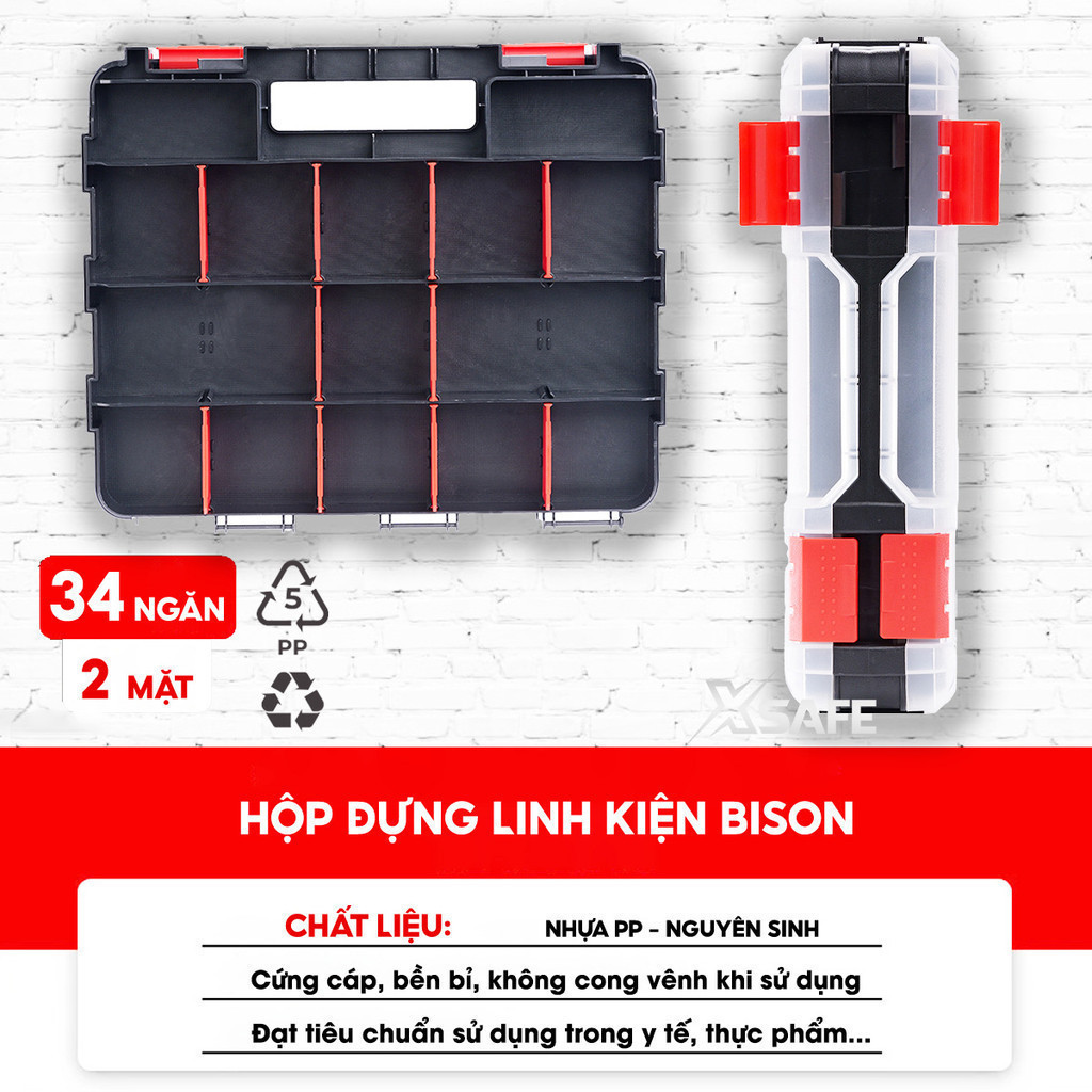 Bison BS double-sided plastic parts storage box322887 Multiple ...