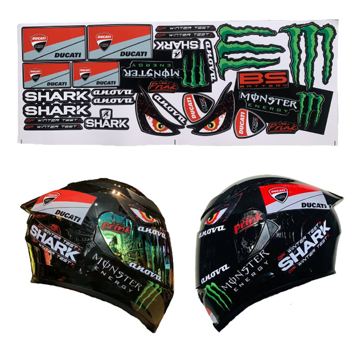 Fullface Helmet Stickers in Many Models - Waterproof PVC Decal (TM08 ...