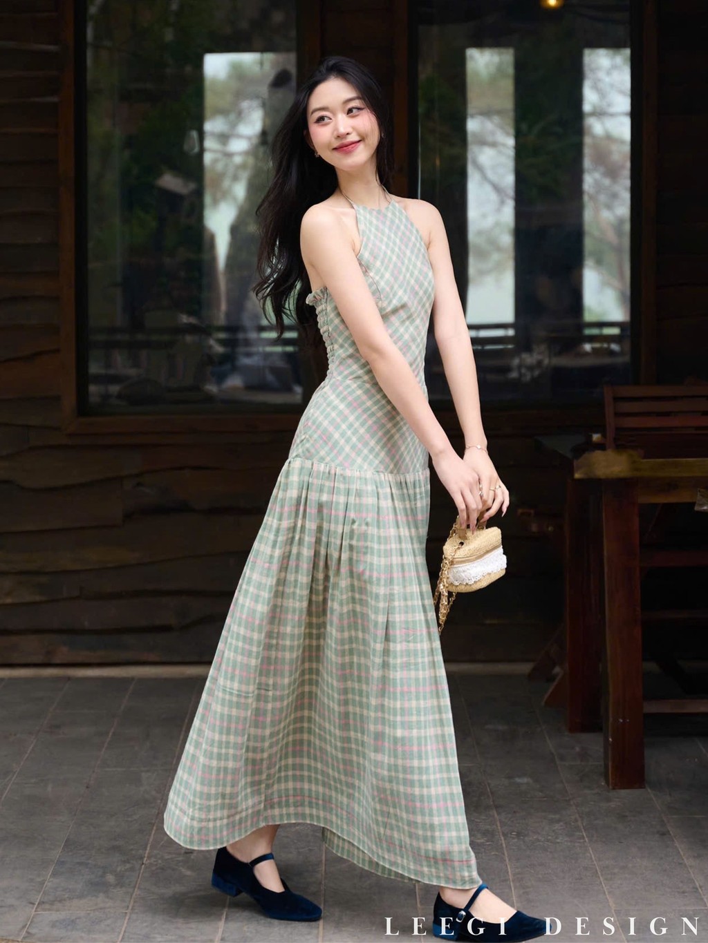 [VHL X LeeGi] LiLiQi By LeeGi Long Flared Plaid Camisole Dress - DD861 ...