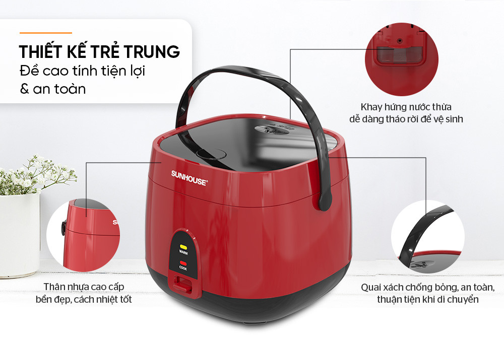 Sunhouse SHD8611R rice cooker Capacity 700W Whitford (USA) 2-layer dual ...