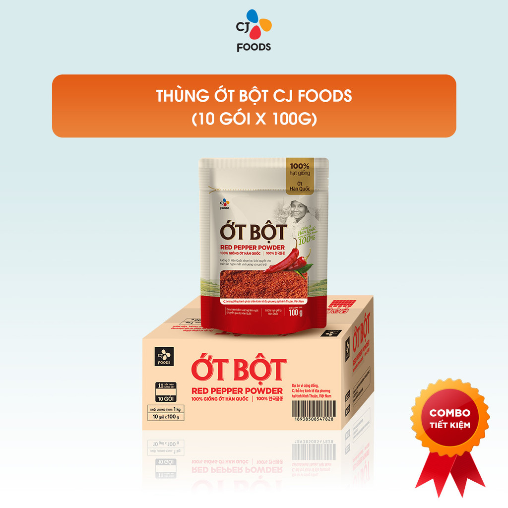 [Save] Box of 10 packs of CJ Foods Ninh Thuan Chili Powder (100g x 10 ...
